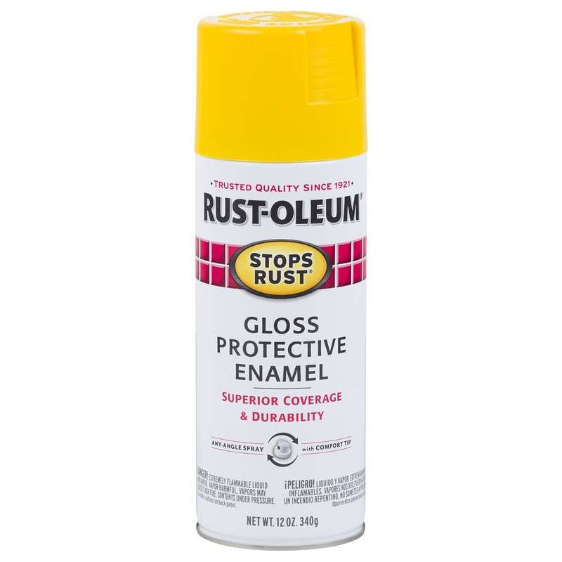 Rust-Oleum 7747830 Stops Rust Spray Paint, 12 Oz, Gloss Sunburst Yellow (Pack of 2)