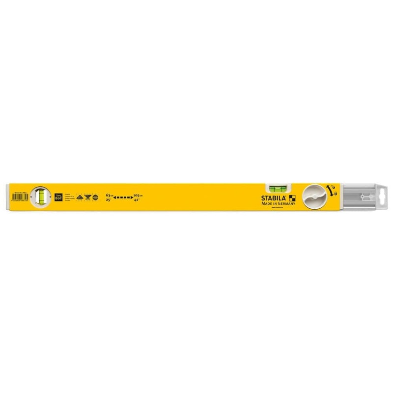 Stabila 29441 Type 80 T Extendable Spirit Level Tool, 25 Inch – 41 Inch