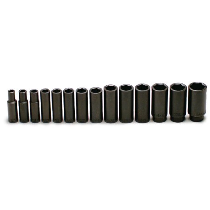 1/2 Drive 14 pc Set 6 Point Deep Impact Sockets 3/8 1 1/4