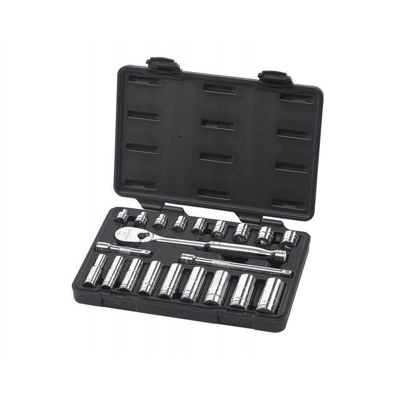 21 Pc. 3/8 Drive SAE Socket Set (Standard/Deep)