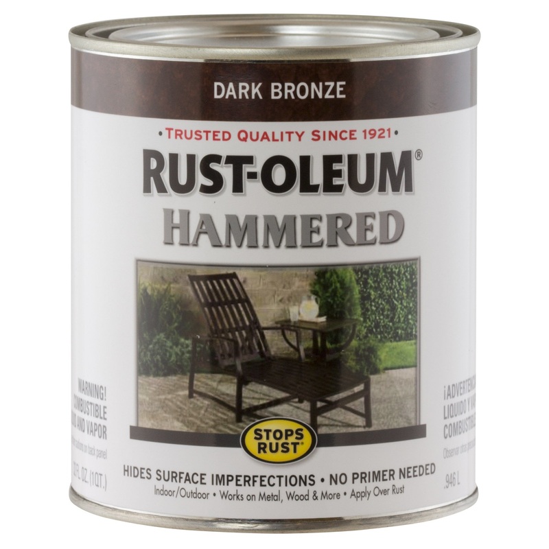 Rust-Oleum 239075 Stops Rust Hammered Finish Paint, Quart, Dark Bronze (Pack of 1)