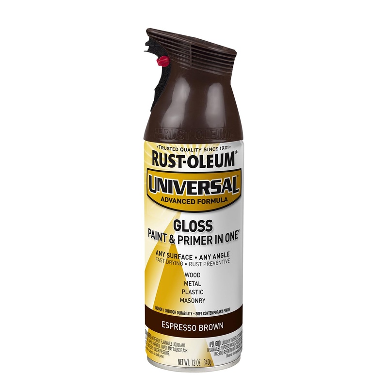 Rust-Oleum 245215 Universal All Surface Spray Paint, 12 oz, Gloss Espresso Brown (Pack of 1)