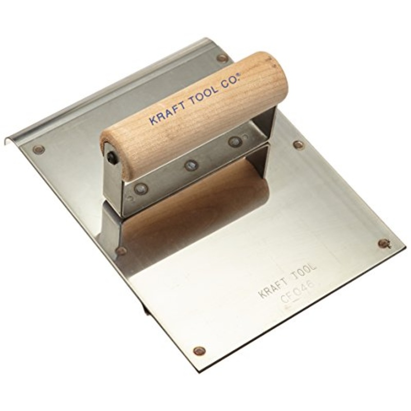 Kraft Tool Stainless Steel Hand Edger/Groover 1/2-Inch Radius with Wood Handle, 6 x 8-Inch