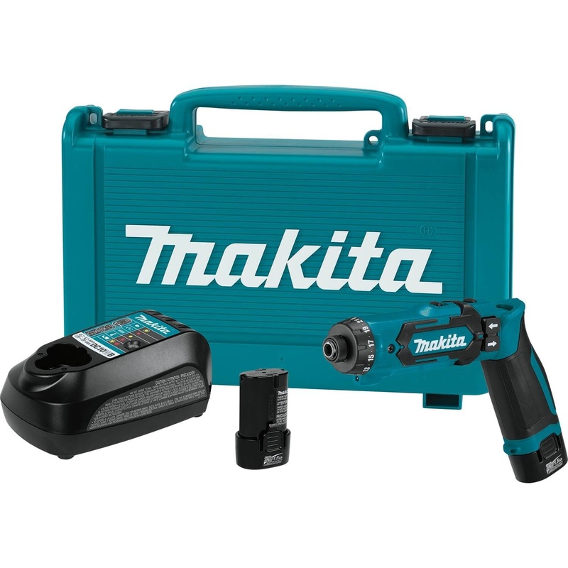Makita 7.2V (DF012DSE) Lithium-Ion Cordless 1/4 Hex Driver-Drill Kit with Auto-Stop Clutch