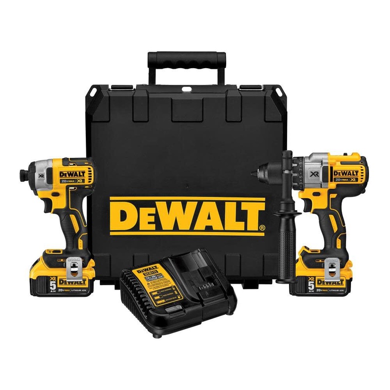 DeWALT (DCK299P2) 20V MAX Cordless Brushless XR(R) Hammerdrill & Impact Driver Combo Kit (5.0Ah)
