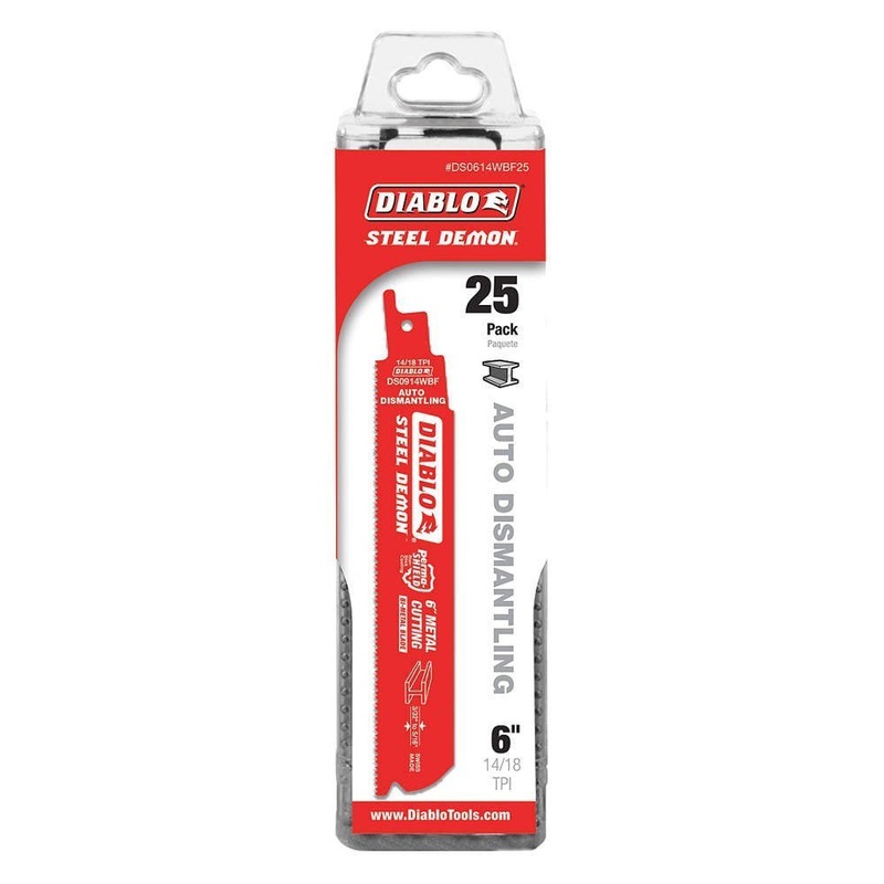 Diablo Tools 6 Bi Metal Reciprocating Blade for Auto Dismantling (25 Pack)