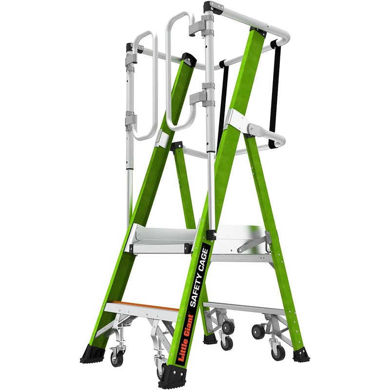 Little Giant Ladder Systems Safety Cage 2.0, M2, 2ft Enclosed Platform, Platform Ladder, Fiberglass, Type 1AA, 375 lbs Weight Rating, (19702)