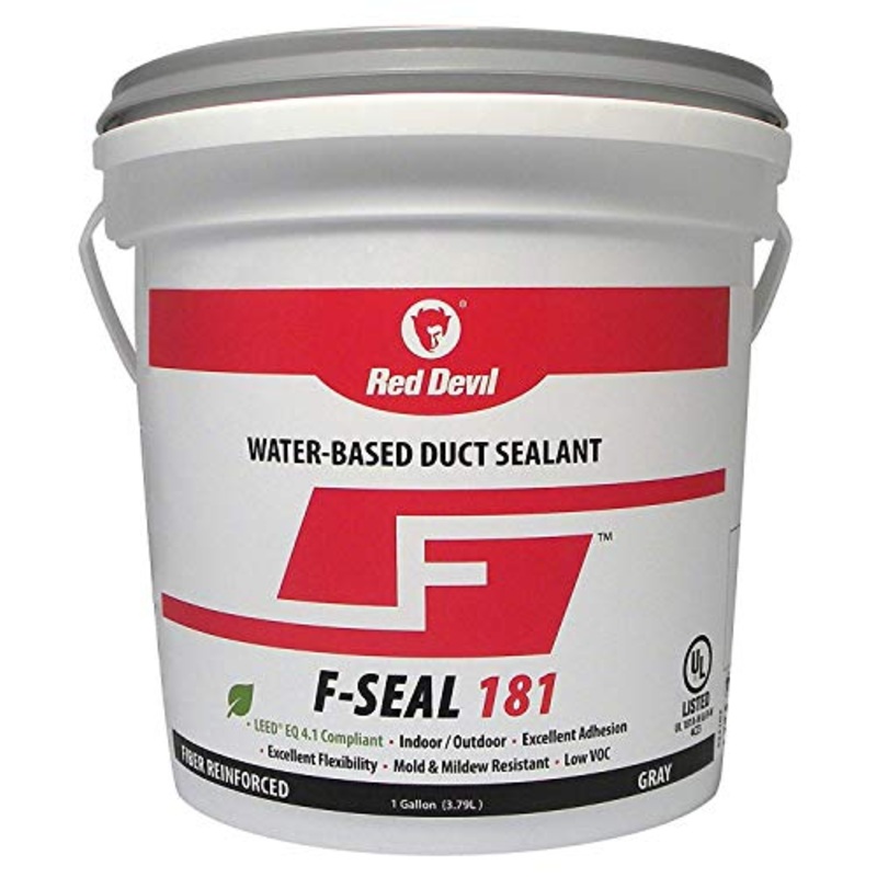 Red Devil F-Seal 181 Fiber Reinforced Water Based Duct Sealant, 1 Gallon, Gray