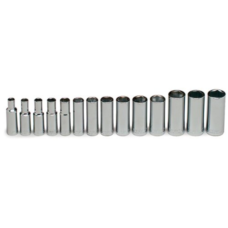 Wright Tool 355 3/8 Drive, Deep Metric Socket Set 6mm – 19mm (14-Piece)
