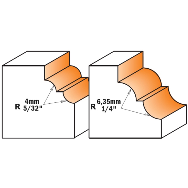CLASSICAL OGEE BIT S=1/4” 5/32”x33/64”x1-5/16”