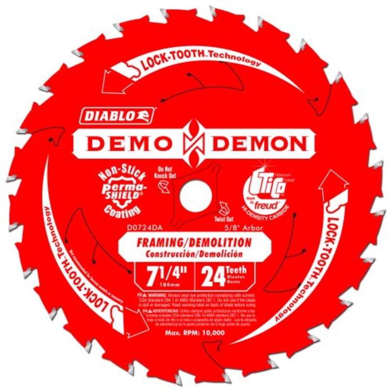 Diablo 7-1/4 x 24T Demo Demon Ultimate Framing/Demolition Saw Blade (10 Pack)