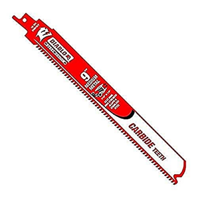 Diablo Tools 9in Steel Demon Carbide Recip Blades for Medium Metal (1/16in – 5/16in) Cutting (3 pack)