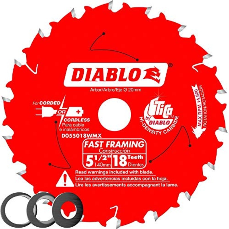 Diablo Tools Circular Saw Blade 5 1/2 x 18 Tooth Fast Framing