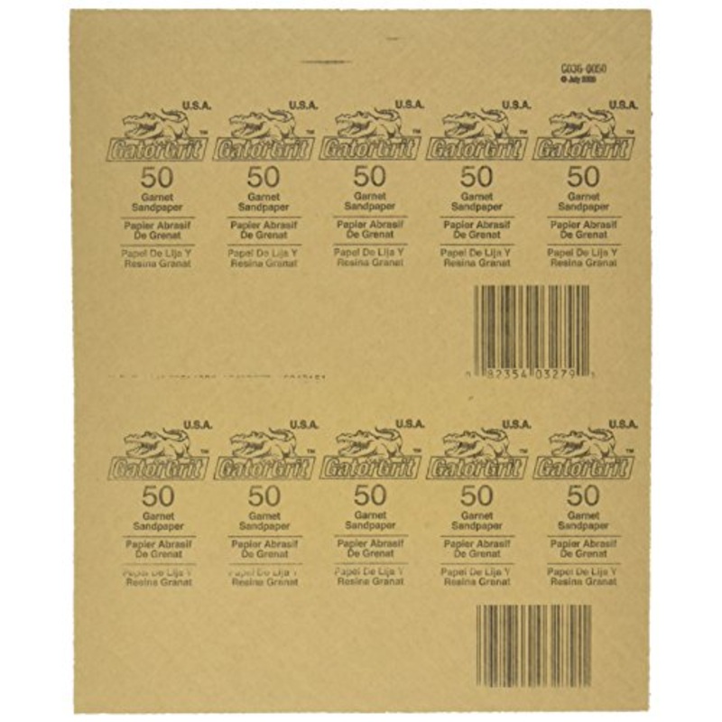 Gator 9 x 11 Bare Wood Sanding Sheets, 50 Grit, 25 Pack