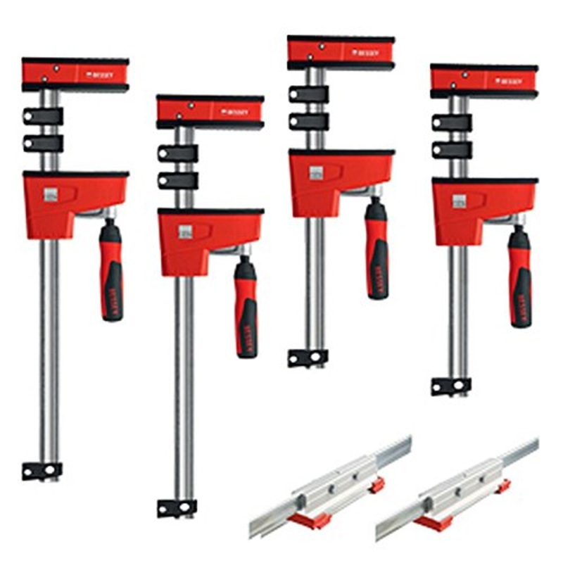 BESSEY KREX2450 K Body REVO Clamp Kit, 2 x 24 In., 2 x 50 In. and 2 KBX20 Extenders – 1700 lbs Nominal Clamping Force. Spreader, and Woodworking Accessories – Clamps and Tools for Cabinetry