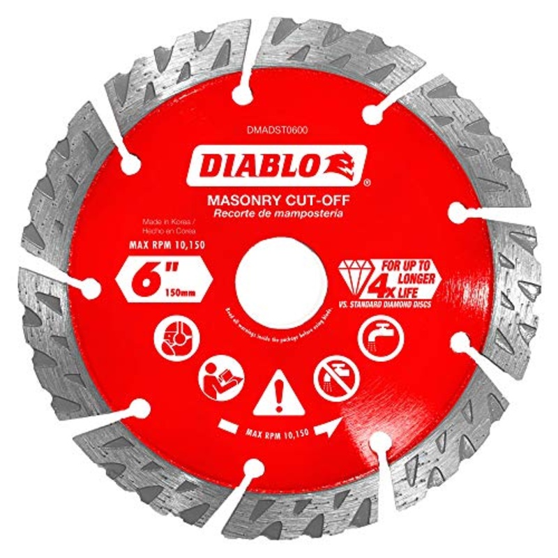 Diablo 6 in. Diamond Segmented Turbo Cut-Off Discs for Masonry