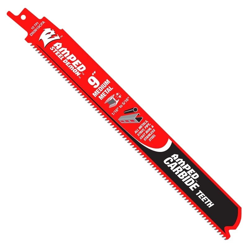 Diablo 9-Inch Steel Demon Amped Medium Metal Carbide Reciprocating Saw Blade (3 Pack)
