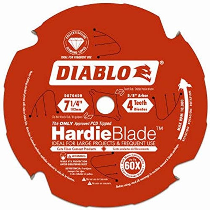 Freud D0704DH Diablo 7-1/4x4T PCD Tip TCG Hardie Fiber Cement Saw Bld,5/8 Arbor