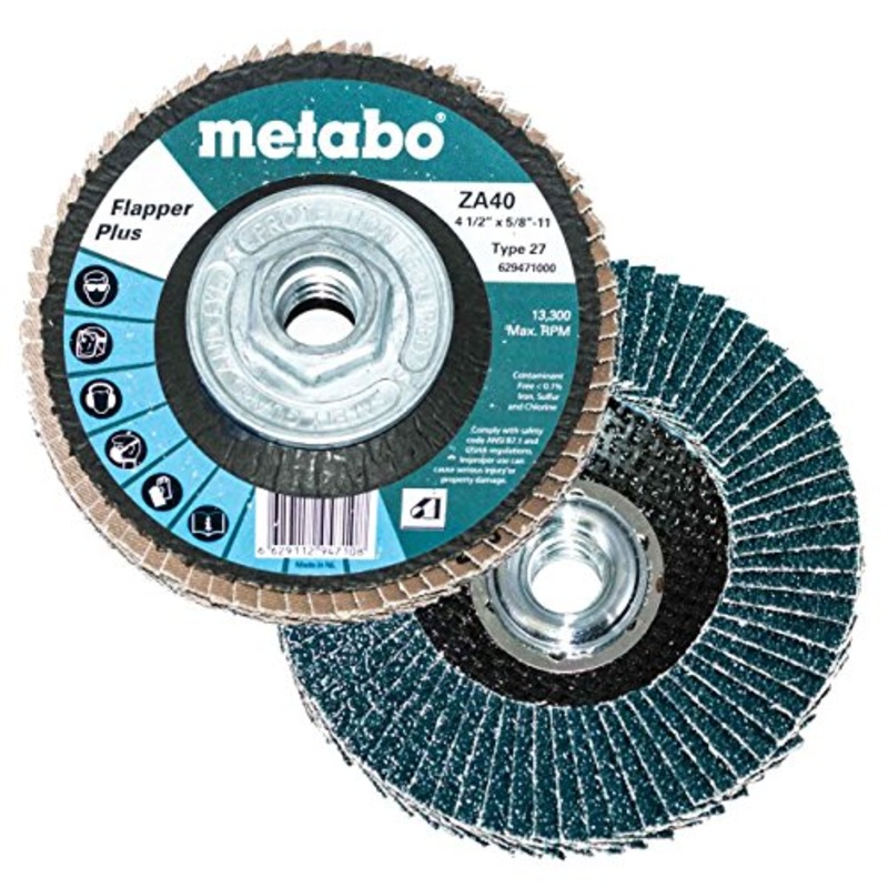 Metabo 629413000 6 x 5/8 – 11 Flapper Plus Abrasives Flap Discs 60 Grit, 5 pack