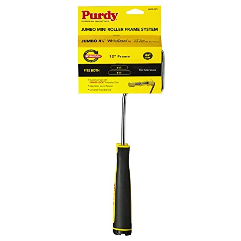 Purdy Jumbo Mini Roller & Frame Combo – 4-1/2 White Dove Cover