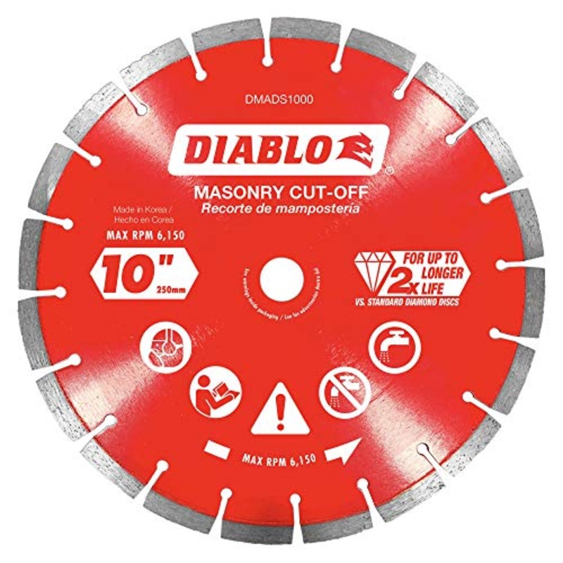 Diablo by Freud DMADS1000 10 in. Diamond Segmented Cut-Off Discs for Masonry Multi, One Size