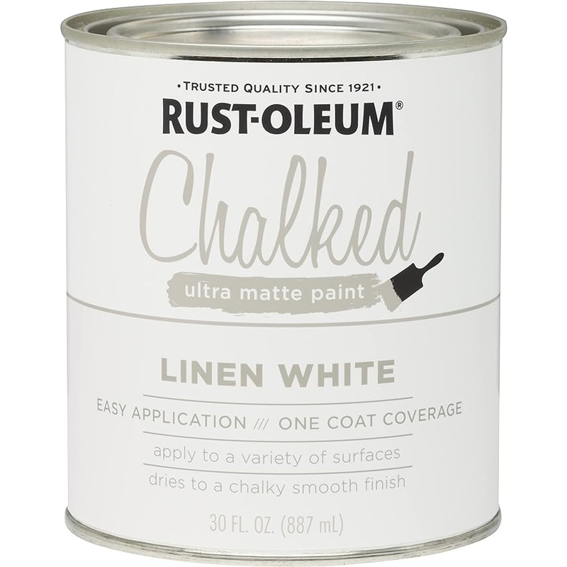 Rust-Oleum 1 qt Brands Linen White Chalked Ultra Matte Paint, 30 Fl Oz (Pack of 1)