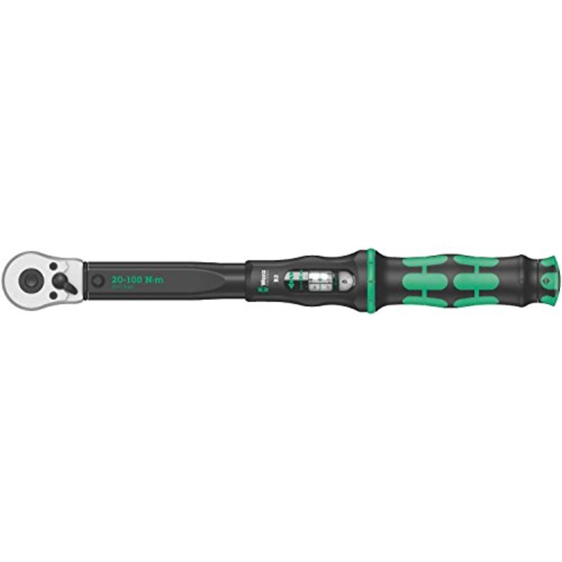 Wera Tools Click Torque B 2 Adjustable Torque Wrench, 3/8 Square Drive, 20 – 100 Nm, 05075611001