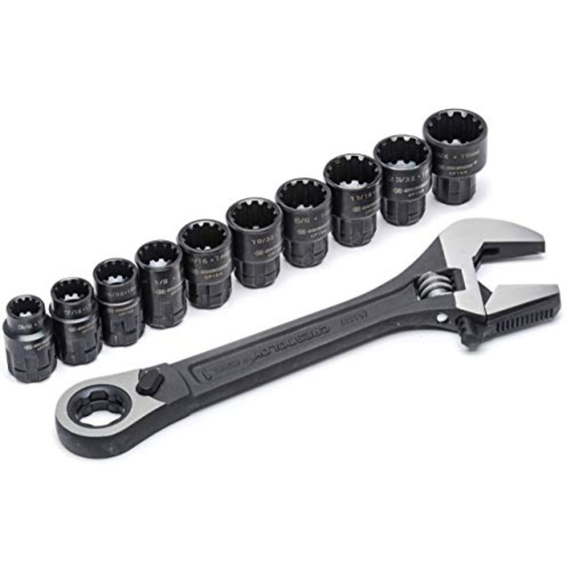 Crescent 11 Pc. Pass-Thru X6 Black Oxide Adjustable Wrench and Spline Socket Set – CPTAW8