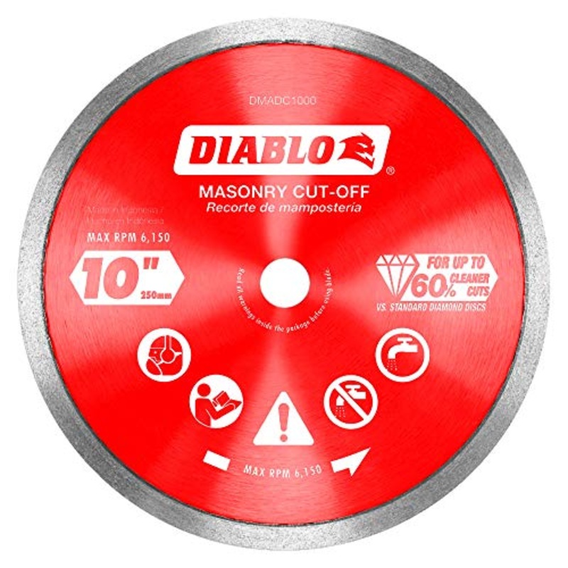 Diablo by Freud DMADC1000 10 in. Diamond Continuous Rim Cut-Off Discs for Masonry Multi, One Size