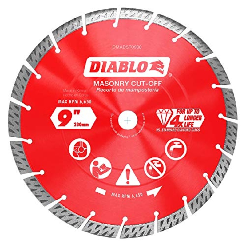 Diablo by Freud DMADST0900 9 in. Diamond Segmented Turbo Cut-Off Discs for Masonry Multi, One Size