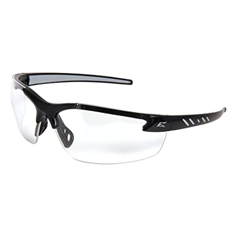 EDGE DZ111VS-G2 Zorge G2 Wrap-Around Anti-Fog/Vapor Shield Safety Glasses, Anti-Scratch, Non-Slip, UV 400, Military Grade, ANSI/ISEA & MCEPS Compliant, 5.04 Wide, Black Frame/Clear Lens