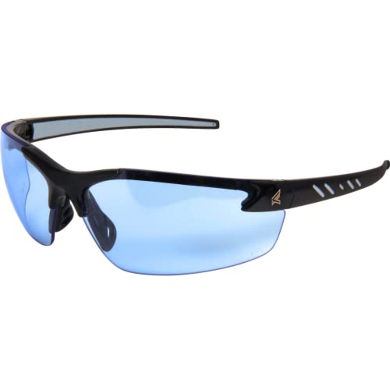 Edge DZ113VS-G2 Zorge G2 Wrap-Around Anti-Fog/Vapor Shield Safety Glasses, Anti-Scratch, Non-Slip, UV 400, Military Grade, ANSI/ISEA & MCEPS Compliant, 5.04 Wide, Black Frame/Light Blue Lens