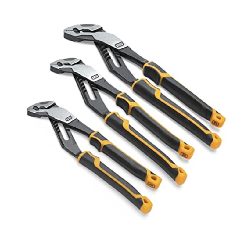GEARWRENCH (82205CAZ) Pitbull Auto-Bite Tongue & Groove Dual Material Pliers with K9 Jaws – 3 Piece Mixed Set