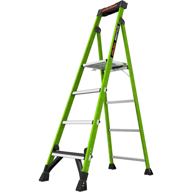 Little Giant Ladders, MightyLite 2.0, 6′ Stepladder with Ground Cue, Fiberglass, Type IAA, 375 lbs Weight Rating, (15406-001), Green