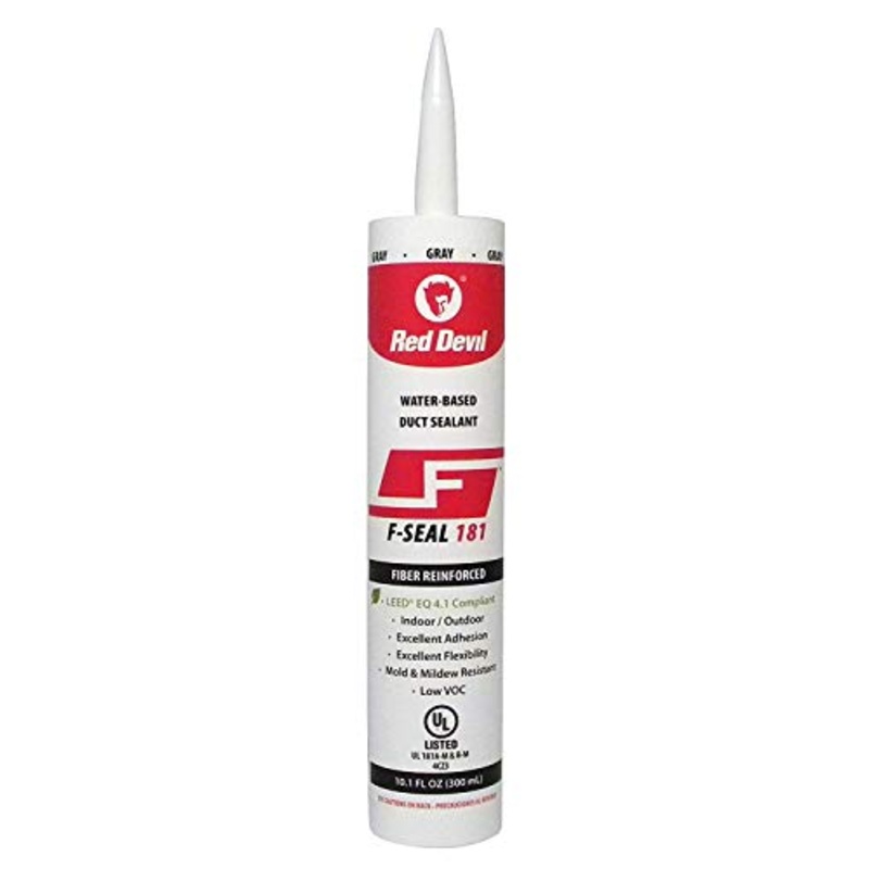 Red Devil 0846DX F Seal 181 Fiber Reinforced Water Based Duct Sealant, 10.1 oz., Gray, 1 Pack