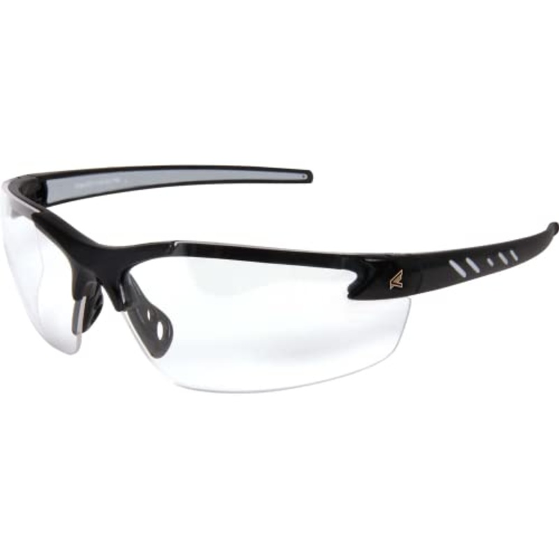 Edge DZ111-G2 Zorge G2 Wrap-Around Safety Glasses, Anti-Scratch, Non-Slip, UV 400, Military Grade, ANSI/ISEA & MCEPS Compliant, 5.04 Wide, Black Frame / Clear Lens