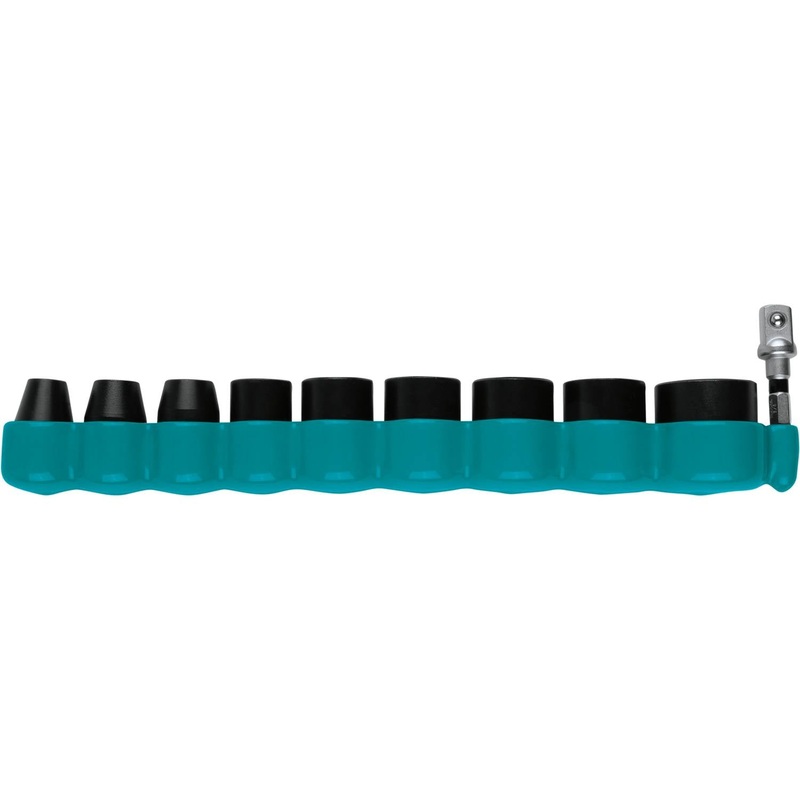 Makita (E-01672) Impact XPS 10 Pc. 3/8 Drive 6-Point SAE Impact Socket Set w/ Standard Socket Adapter