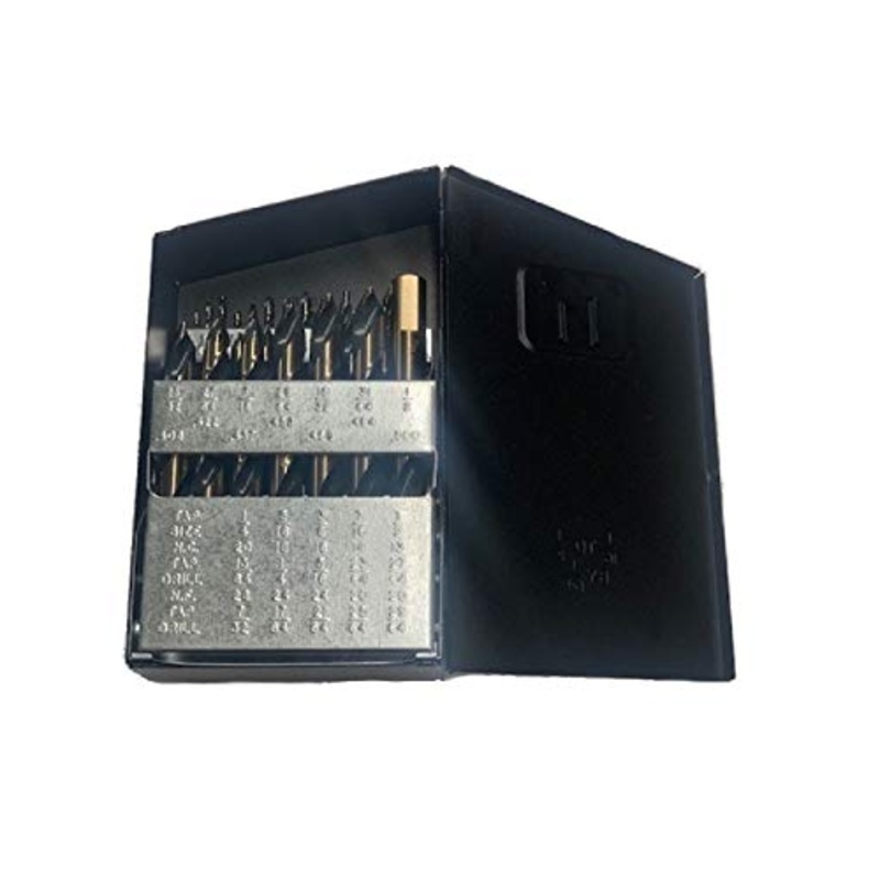 Norseman (22893) 1/16 in. – 1/2 in. Black and Gold Oxide Hi-Molybdenum Steel Drill Bit Set, 29-Piece , Grey