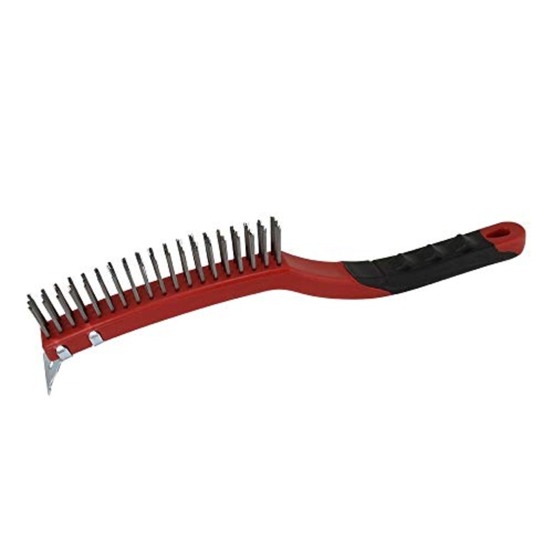 Warner 14 3×13 Row, Stainless Steel Wire Brush with Scraper, 10483