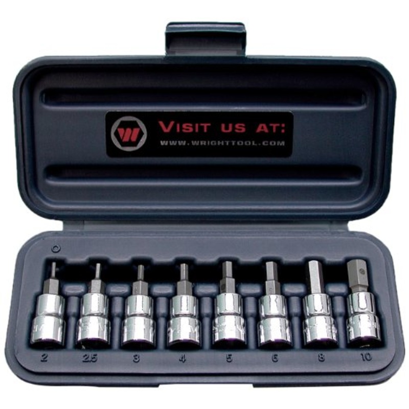 Wright Tool 3/8 Drive Hex Bit Socket Set with Bit Metric (8-Piece)