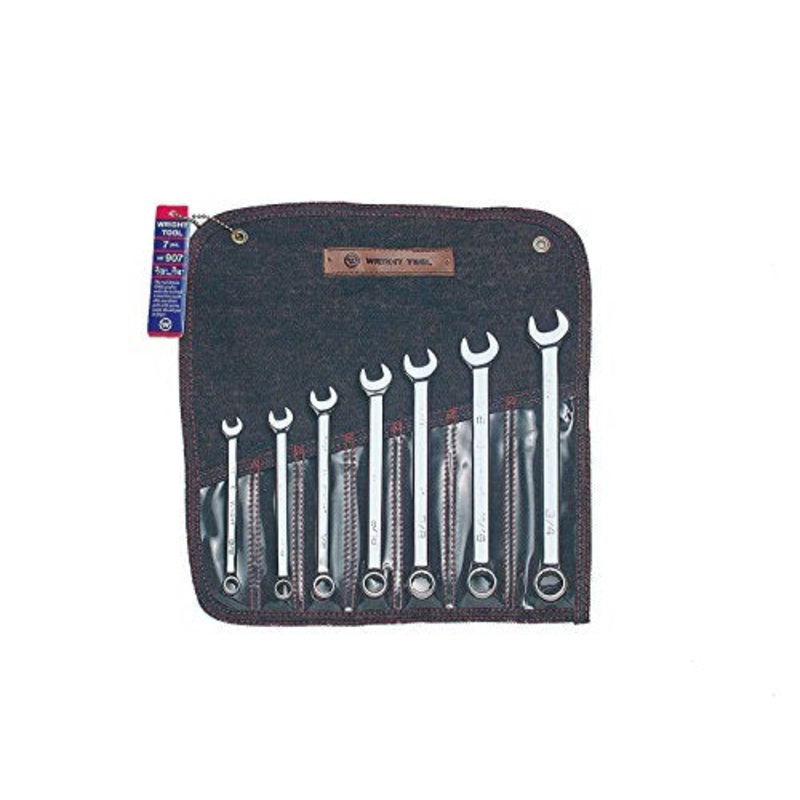 Wright Tool 907 Full Polish 12 Point Combination Wrench Set 3/8 – 3/4 (7-Piece)