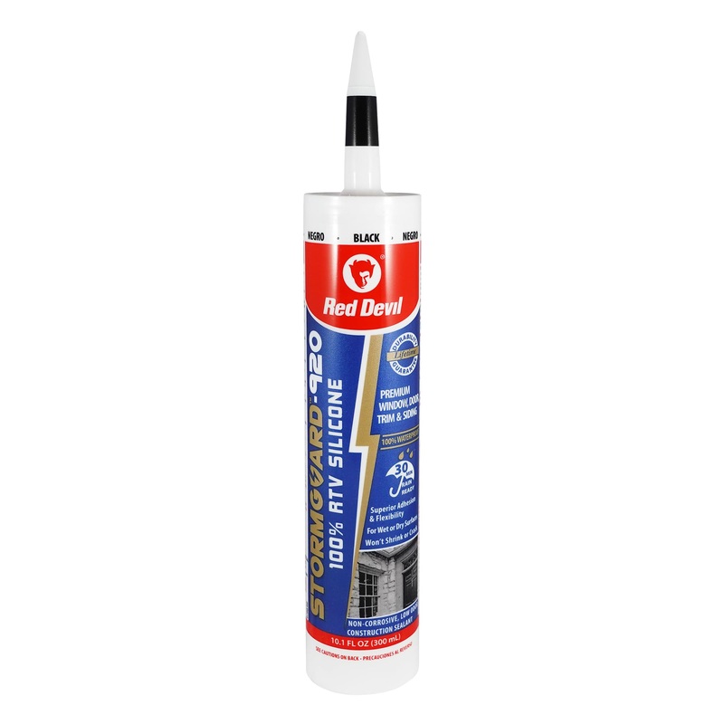 Red Devil 078060 StormGuard 920 100% RTV Silicone Window and Door Sealant, 10.1 oz. Tube, Black (Pack of 12)