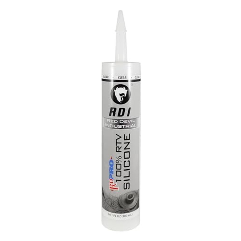 Red Devil 08260I RD PRO Industrial Grade RTV 100% Silicone Weather-Resistant Sealant, 10.1 oz. Tube, Clear, 12-Pack