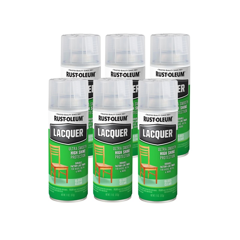 Rust-Oleum 1906830 Lacquer Spray Paint, 11 oz, Gloss Clear (Pack of 6)