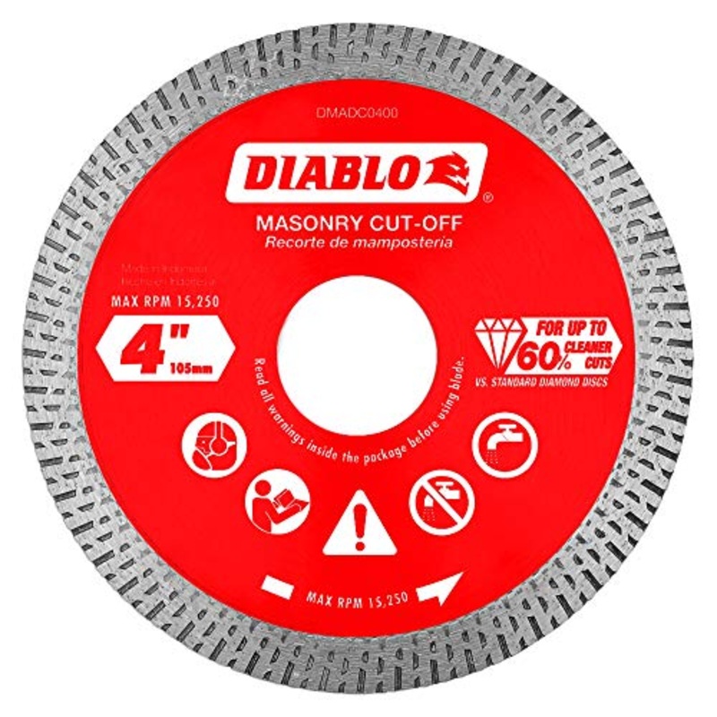 Diablo 4 in. Diamond Continuous Rim Cut-Off Discs for Masonry
