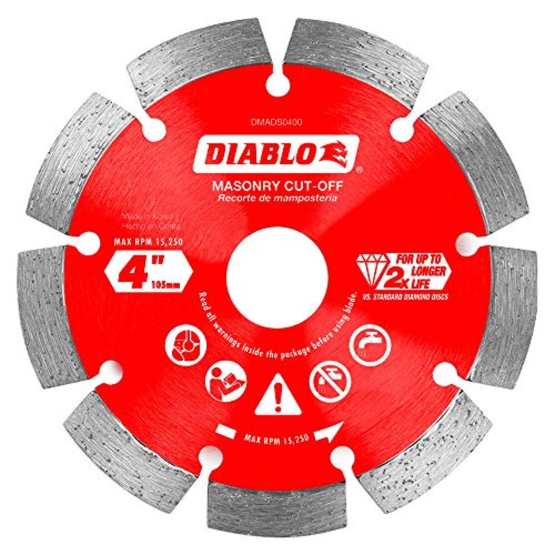 Diablo 4 in. Diamond Segmented Cut-Off Discs for Masonry