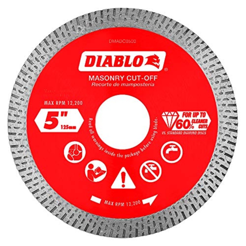 Diablo 5 in. Diamond Continuous Rim Cut-Off Discs for Masonry