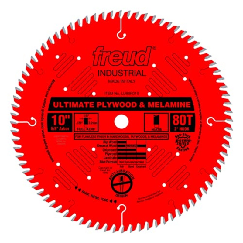 Freud 10 Ultimate Plywood and Melamine Cutting Saw Blade with 5/8-Inch Arbor