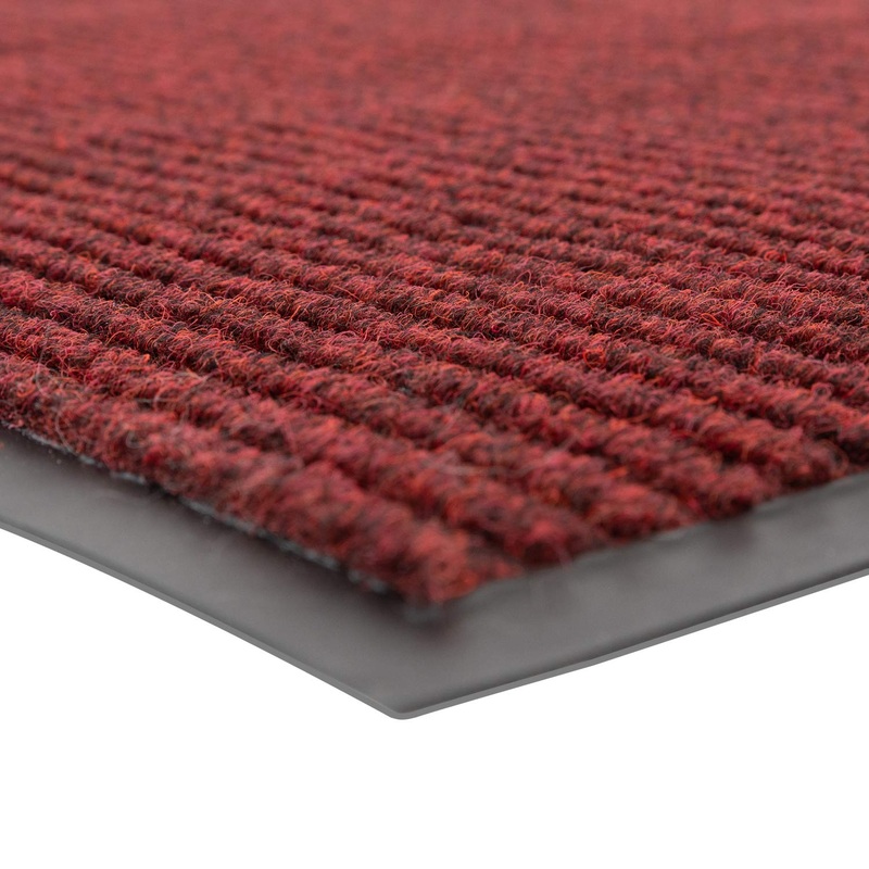Notrax 109 Brush Step Carpeted Indoor/Outdoor Entrance Mat, 4′ X 8′ (Rectangular) Absorbent Slip Resistant Heavy Duty Entry Mat, Red/Black – 109S0048RB