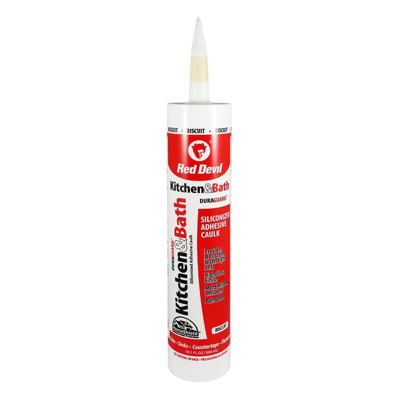 Red Devil 040620 Duraguard Kitchen & Bath Siliconized Acrylic Caulk, 10.1 oz, Biscuit (Pack of 1)